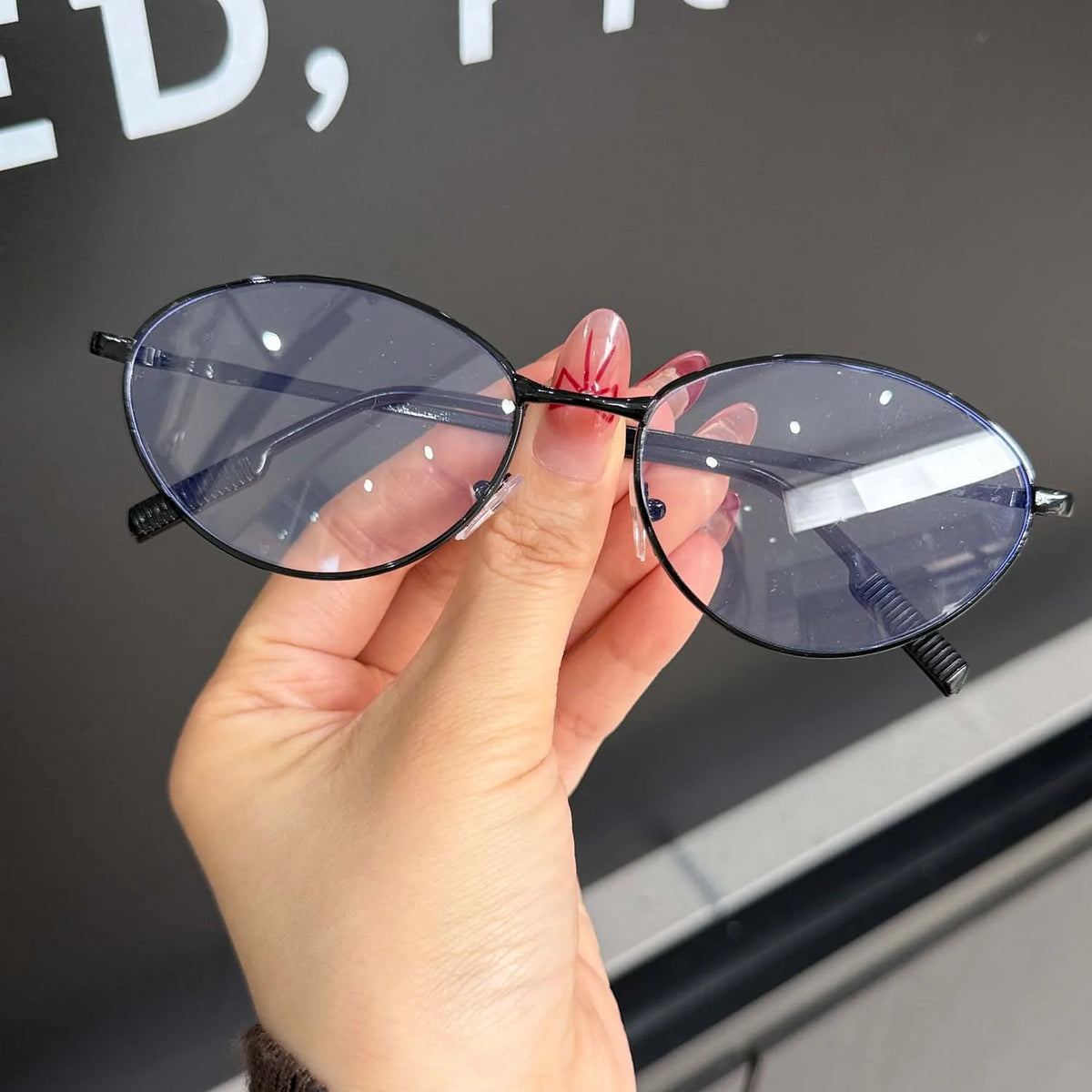 Cyflymder  Vintage Cat-Eye Silver Gold Glasses Unisex Retro Fashion Charm Plain Glasses Trendy Reading Outfits Eye Glass Women Accessories