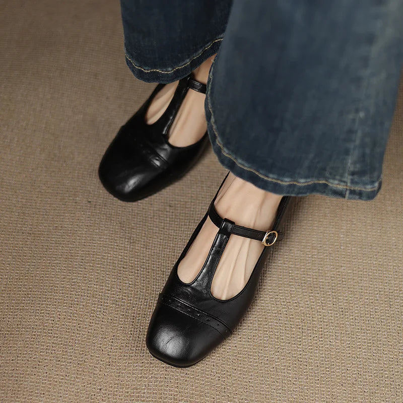 Cyflymder  All-Match Square Toe Low Heels Summer Shoes Ladies Casual Female Sneakers Shallow Mouth Dress Flats Women 2025 Big Size Buckle S