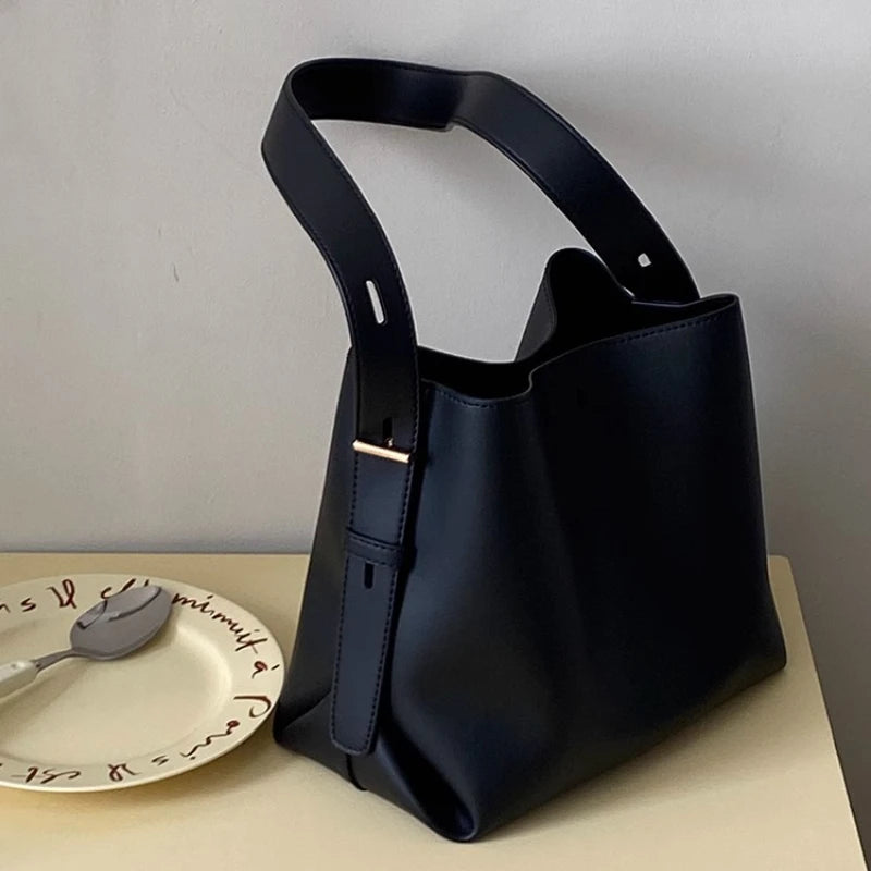 Cyflymder  Y2k Aesthetic Vintage All Match Simple Shoulder Bags Office Lady Elegant Casual Underarm Bag Solid Korean Fairy Women's Handbags