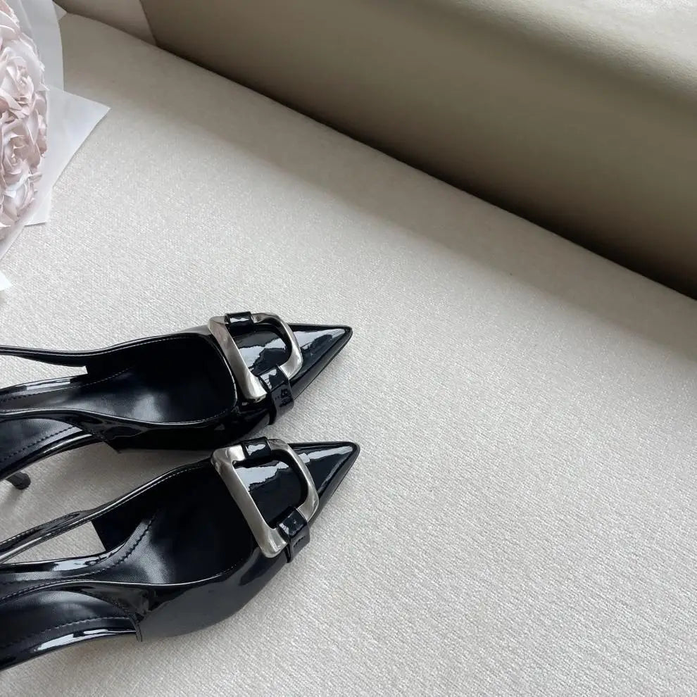 Cyflymder  Fashion Womens Shoes 2025 Female Sandal Buckle Strap Large Size High Heels Luxury Comfort Girls Sexy Low Stiletto New Big High-h