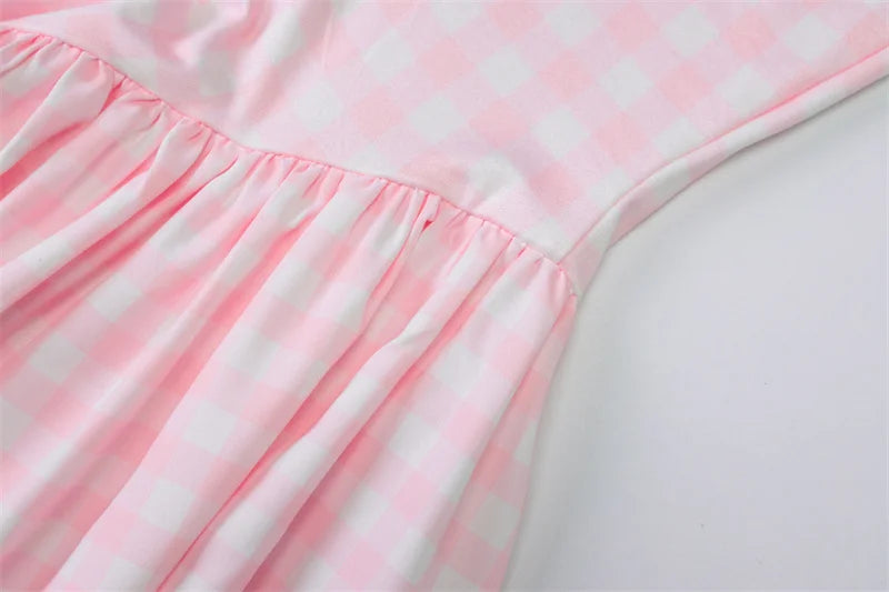 Cyflymder  Plaid Long Sleeve Pleated Maxi Dress For Women Autumn Fashion Square Collar High Waist A-line Club Party Long Dress New
