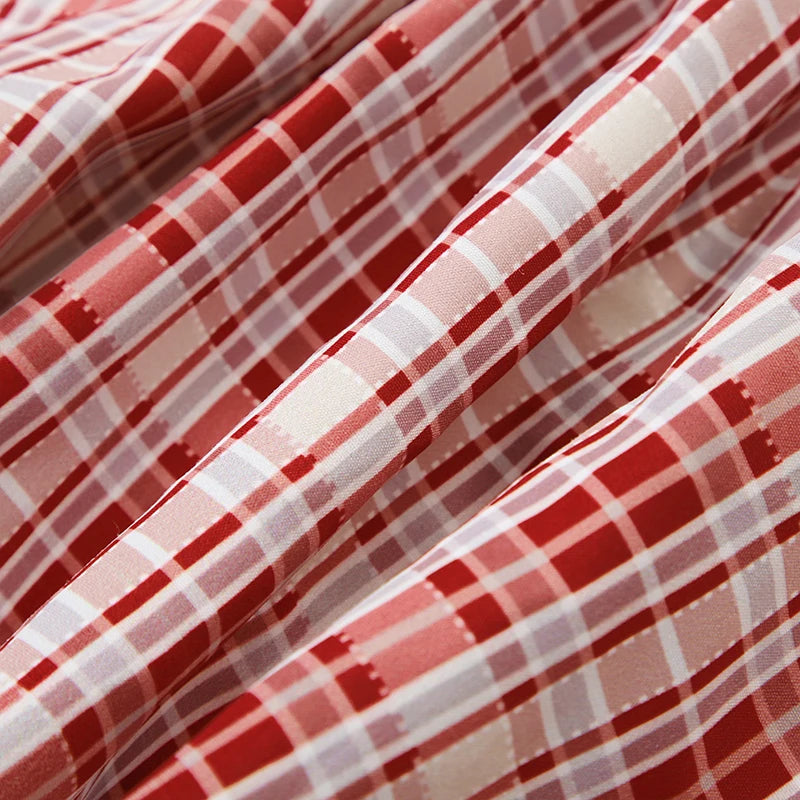 Cyflymder  Plaid Print Bud Skirt Tie-up Waist Single-breasted Decorate A-line Mini Skirts Y2K Aesthetic Low-rise Bottoms Cute Wome