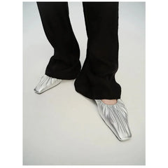 Cyflymder  Shoes Woman Flats Low Heels Shallow Mouth Dress Rubber PU Shallow Mouth Low Heels Shoes Woman Flats Dress PU