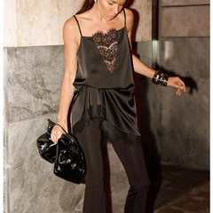 Cyflymder  Black Lace Suspender Dress Dress Women's High Sense New Skirt