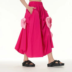 Cyflymder  Three-dimensional Flower Bud Skirt, Flower Decoration Half-skirt, Spring New Design Irregular Skirt