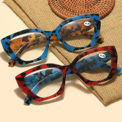 Cyflymder  Ladies Anti-blue Light Plus Diopter Eyewear Vintage Women Large Reading Glasses Trendy HD Lens Far Sight Eyeglasses 0 To +4.0