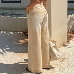 Cyflymder  European and American style women's jeans wide leg pants jeans pants trousers