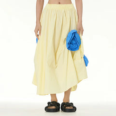 Cyflymder  Three-dimensional Flower Bud Skirt, Flower Decoration Half-skirt, Spring New Design Irregular Skirt