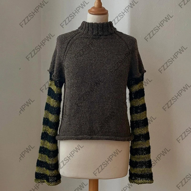 Cyflymder  Fashion Hotsweet Y2k Knitted sweater Punk Aesthetics Graphic Print Clothes Rock Goth Streetwear Pullover Vintage vibe Knitt Top