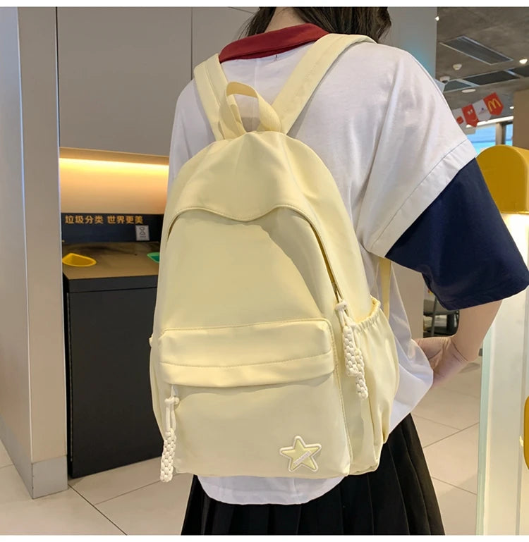 Cyflymder  Women Y2k Aesthetic Simple Star Backpack All Match Students Fashion Casual Schoolbags Japanese High-capacity Backpacks Trendy