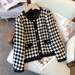 Cyflymder  Spring 2025 New Women Clothing French Style Houndstooth Casual Retro Temperament Slimming High-end Two-piece Set Clothes