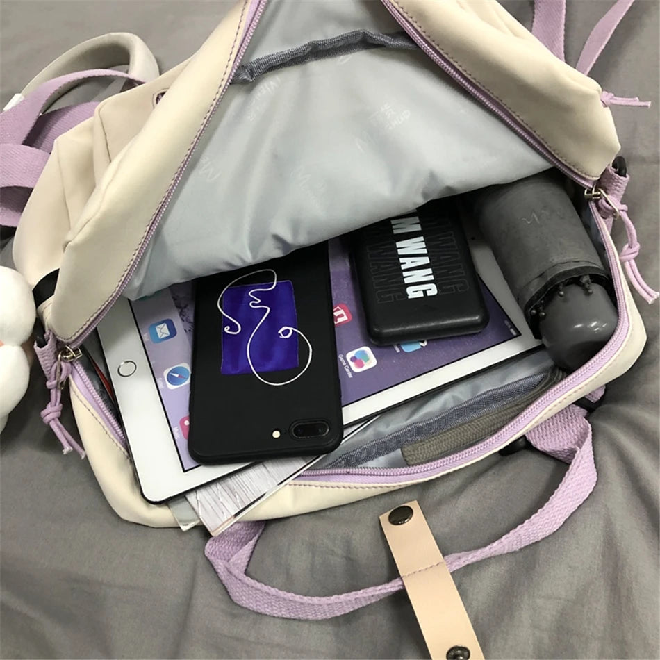 Cyflymder  Kawaii Backpack Women Back Pack Cute Mochila Japanese High School Girls Backpack School Bags for Teenage Girls Multi Pockets Sac