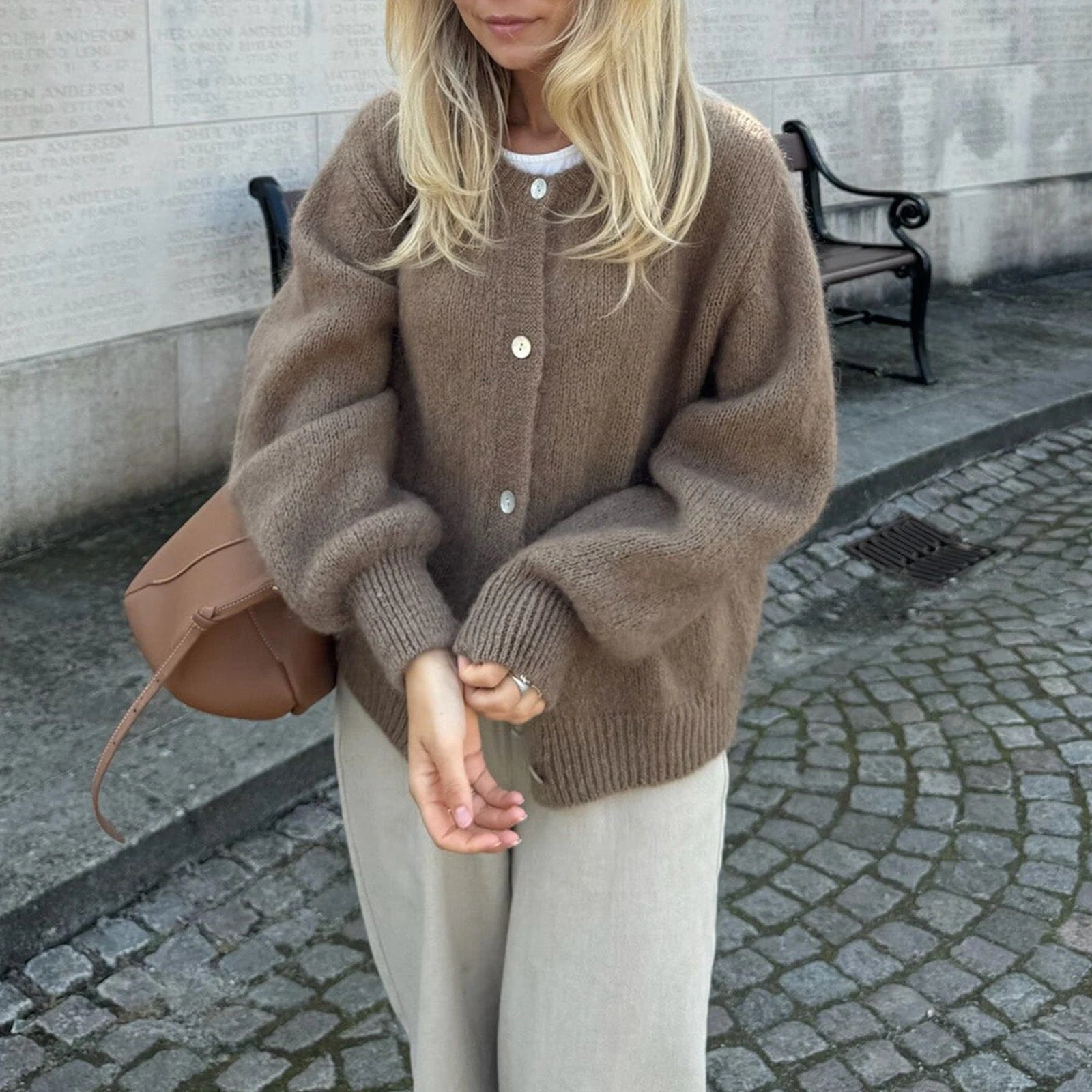 Cyflymder  Y2K Streetwear Solid Color Soft Knitted Sweater Tops Outerwear Women Casual Basic Cardigans Front Button Up Long Sleeve Knitwear