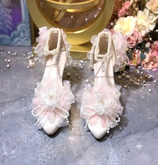 Cyflymder  fashionable heels Lolita y2k heels high heels for woman lolita shoes pink heels heels designer luxury bridal wedding heel pearl