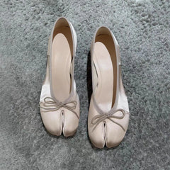 Cyflymder  Women Ballet Flats Shoes Pink Flats Cute Bowknot Comfort Soft Sole Dress Shoes for Ladies Vintage Flats Women Casual Shoes