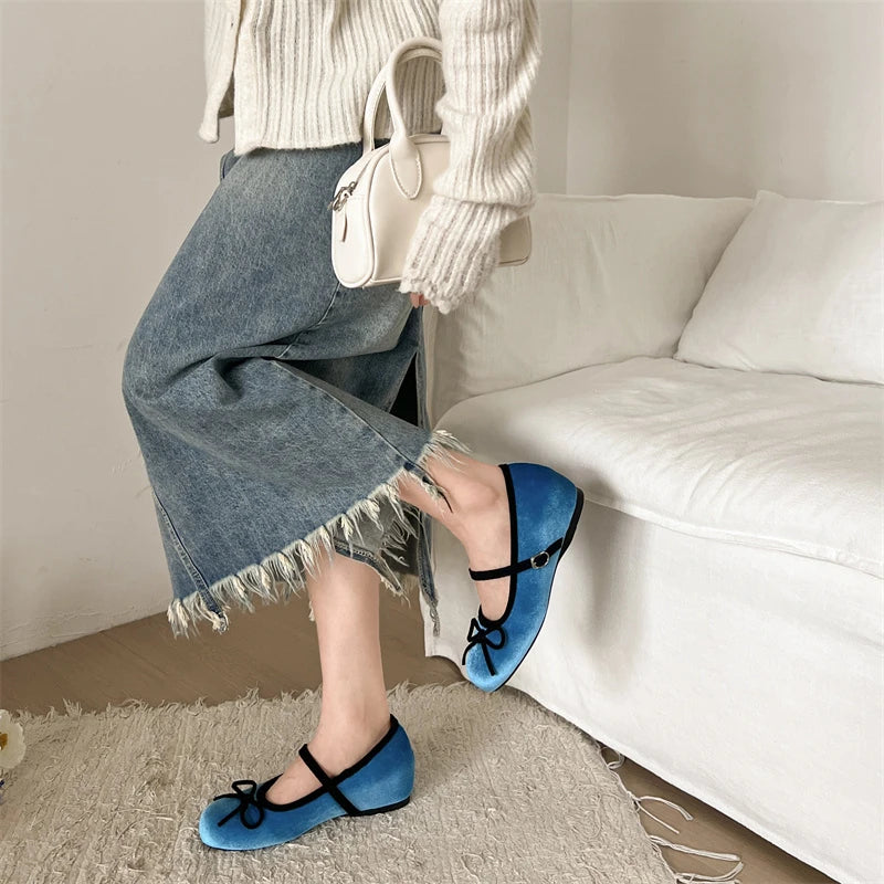 Cyflymder Bow Women Mary Jane Shoes Flats Designer Shallow Women's Sandals Fad Loafers Shoes Elegant Summer Dress New Mujer Zapatos