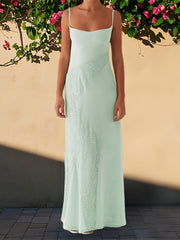 Cyflymder  Elegant Floral Print Maxi Dress with V-Neckline and Adjustable Spaghetti Straps Boho Chic Summer Beach Dress for Women