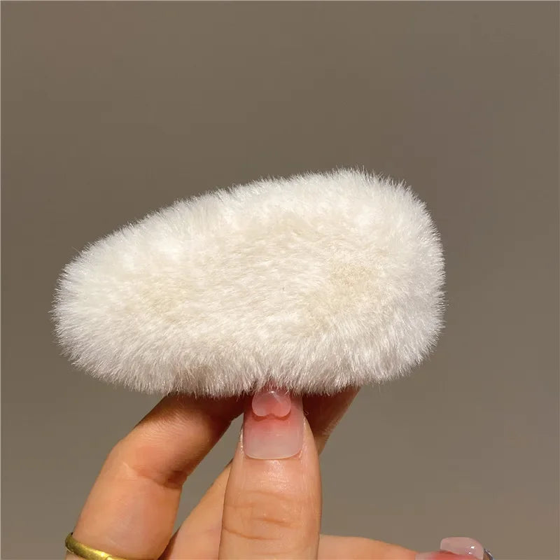 Cyflymder Winter Plush Cute Hair Clip Grasping Lamb Children's Broken Hair Pin Clip Headwear Hair Accessories for Girls  Korean Style