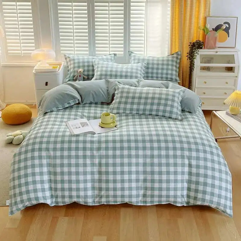 Cyflymder  New Cotton Duvet Cover, Long Staple Cotton Bed Sheet, Thickened And Brushed Four Piece Set, Student Dormitory Three Piece Set