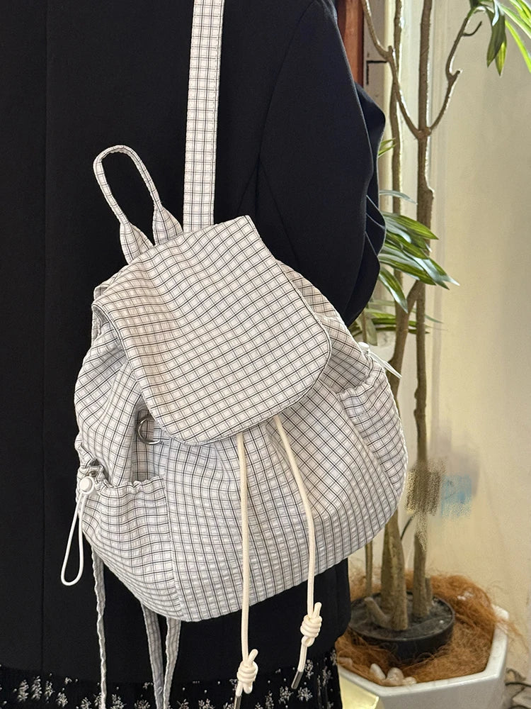 Cyflymder  Women Y2k Aesthetic Casual Plaid Backpack Fashion Preppy Trendy Students Schoolbags Vintage Streetwear Backpacks for Students