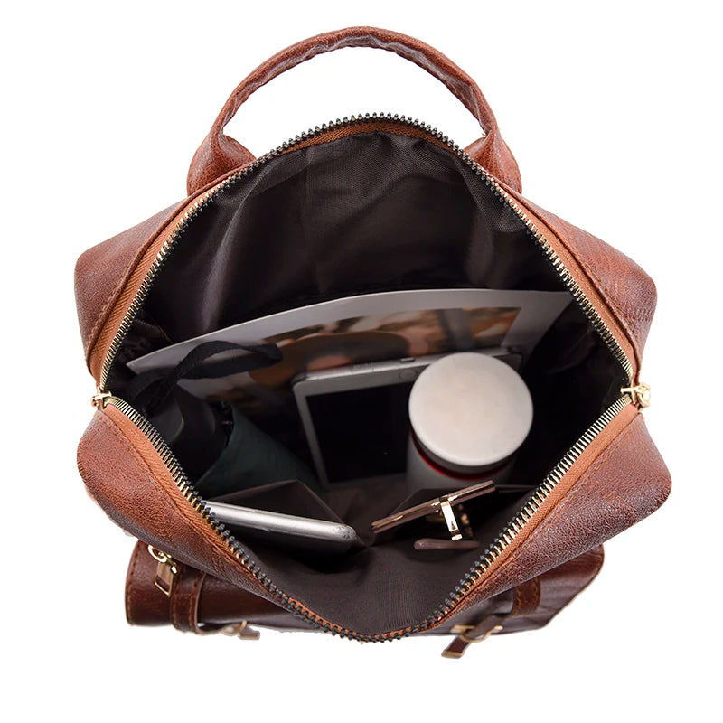 Cyflymder  Vintage Women's Bag Large Capacity Leather Daily Commute Travel Women's Backpack Shopping Fashion Designer School Bags Travel