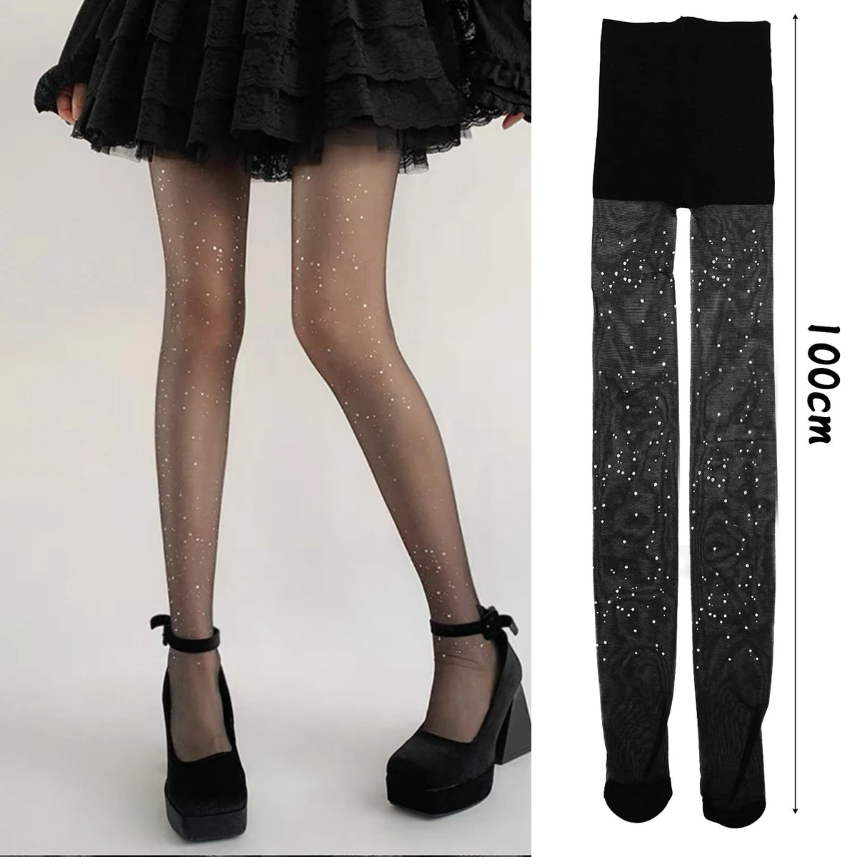 Cyflymder  Sparkling Star Tights Glitter New Shiny Pantyhose Women's Underwear Sexy Diamonds Stockings Fashion Party Date Girl Slim Tights