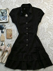 Cyflymder  Sweet Ruffle Lolita Dress Women Y2K Harajuku Gothic Retro Mini Dress Girls Daily Evening Casual Outfits