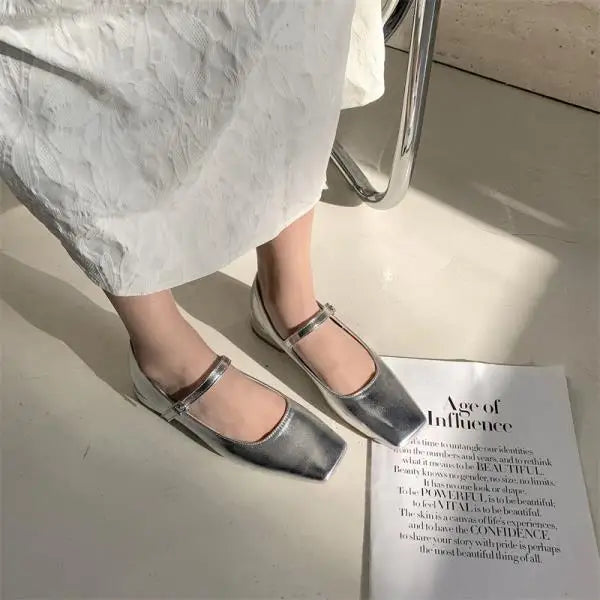 Cyflymder  Shoes Women's Heels Riband Casual Female Sneakers Modis Square Toe Oxfords Flats On Heels Low Comfortable 2025 Grandma Retro Lea