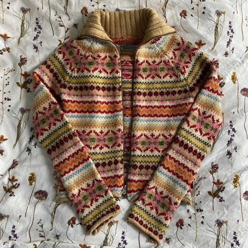 Cyflymder  Harajuku womens sweater cardigan fashion retro grunge chic cute emo girls geometric Y2K pattern stripes everyday casual cardigan