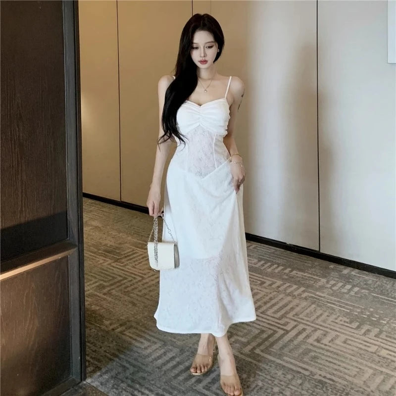 Cyflymder  Woman Dress Sleeveless Flowers Patchwork Slash Neck Backless Slim Summer Fashion Temperament Elegant Dresses Party