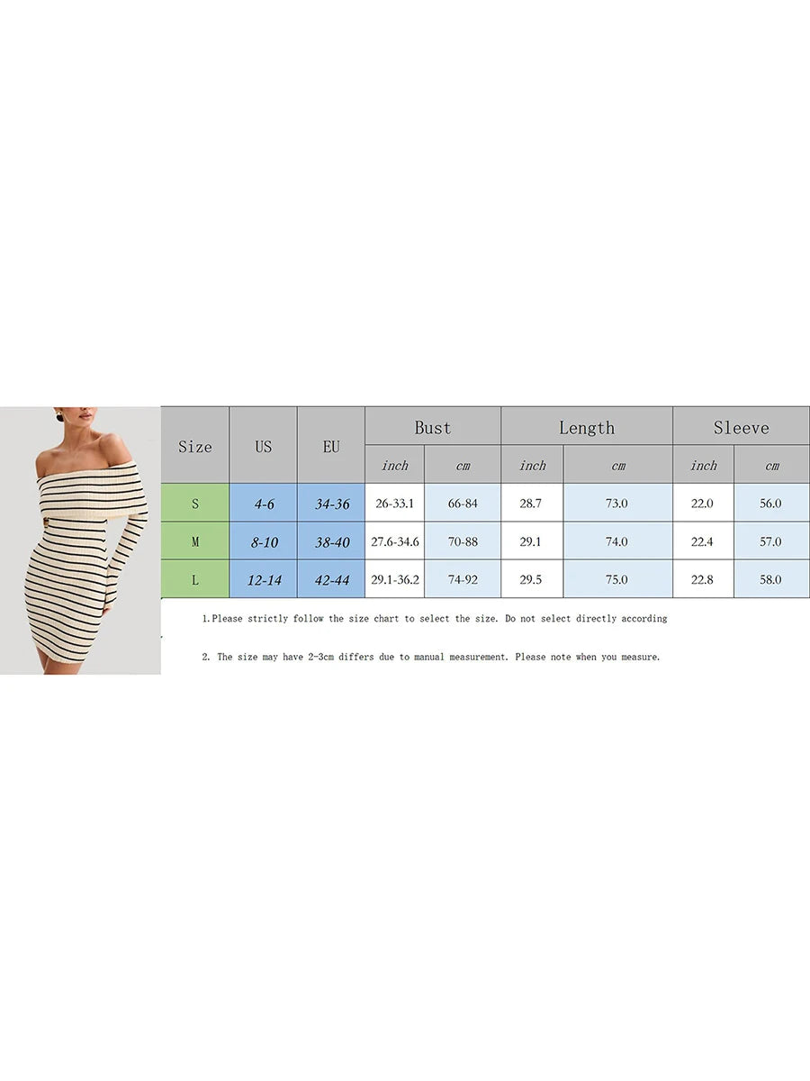 Cyflymder  Striped Knit Sweater Mini Dress Women Bandeau Backless Elegant Fashion Summer Contrast Party Dress Knitwear Mini Dress