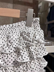 Cyflymder  Polka Dot Tiered Skirts Women Summer Elastic Low Waist Lining Ruffles Short Faldas Vintage Sweet Ballet Preppy Style Skirt Y2K