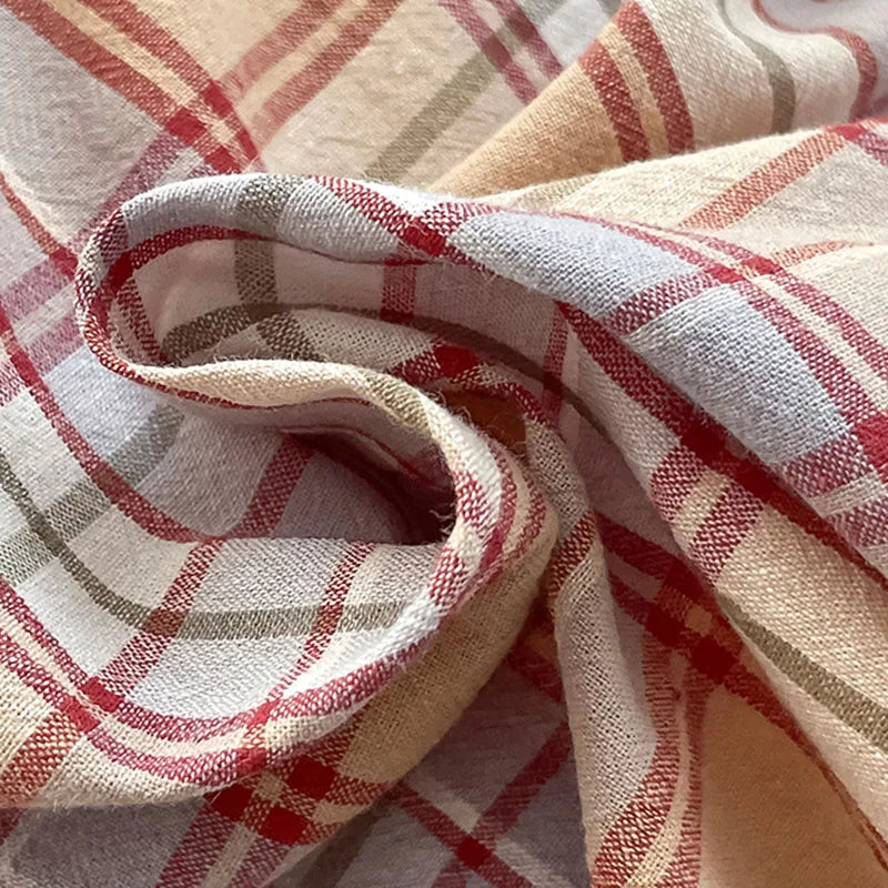 Cyflymder  Striped Gird Pure Cotton Bedding Set Skin-Friendly Non Fading Bed Linens for Home Dorm Single Double Quilt Sets for Four Seasons