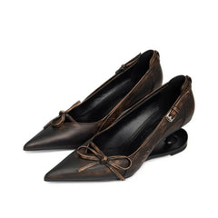 Cyflymder   New Retro Womens Shoes Punk Style Pointed Tip High Heels for Woman Exquisite French Casual Shoes Designer Shoes Zapatos De Mujer