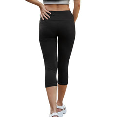Cyflymder  New Women’s Split Hem Capri Pants Fashion Summer Sexy Fold Over Waist Solid Color Slim Fit Cropped Pants Trousers Shorts