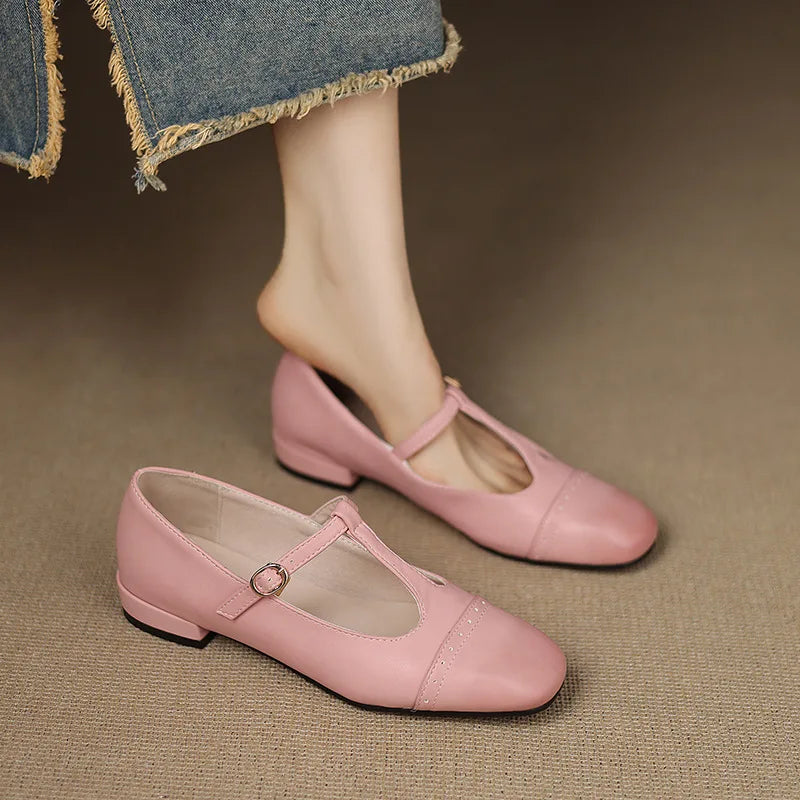 Cyflymder  All-Match Square Toe Low Heels Summer Shoes Ladies Casual Female Sneakers Shallow Mouth Dress Flats Women 2025 Big Size Buckle S