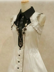 Cyflymder  Goth Dresses Punk Y2k Woman Clothes Stripe Sleeveless Dress Japanese Harajuku Basics Sexy Lolita Mini Akirt 2000s Streetwear Emo