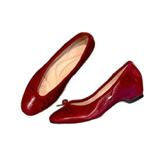 Cyflymder  Faux Sheepskin Look Women Flats New Arrival Gentle Sweet Pink Round Toe Bow Invisible Height Increase Ballet Shoes Daily Footwea