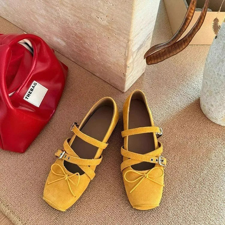 Cyflymder  Internal elevation 6CM Women Mary Jane Shoes Fashion Butterfly-knot Single Shoes Ladies Casual Street Style Dress Red Pumps