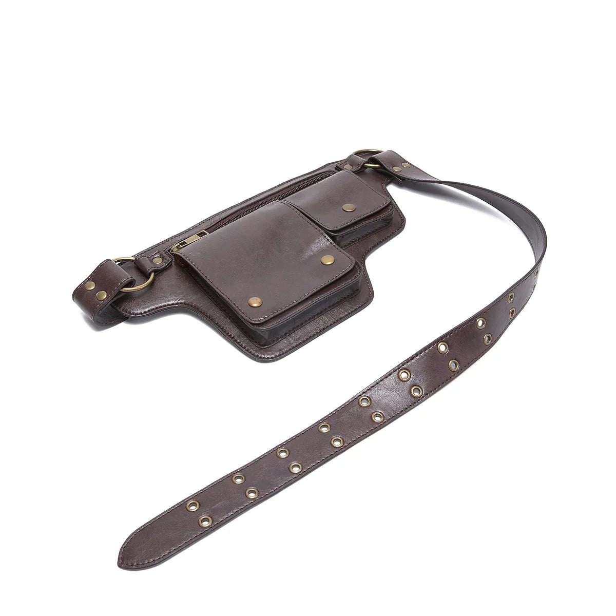 Cyflymder  Chest Bag Adjustable Strap Multiple Card Slots Magnetic Closure Waist Bag for Mens Small Belt Fanny Pack Motor Riding Bag