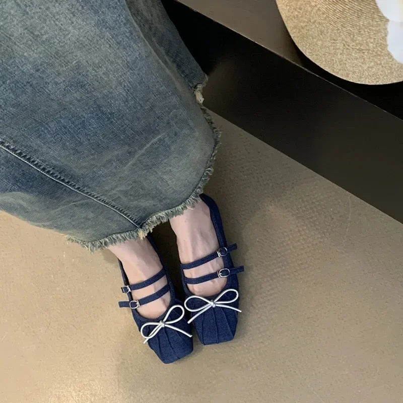 Cyflymder  Exquisite Bowtie Women Sandals Fashion One Strap Summer Shoes Luxury Designer Flats 2024 New Chaussures Simple Round Toe Sapato