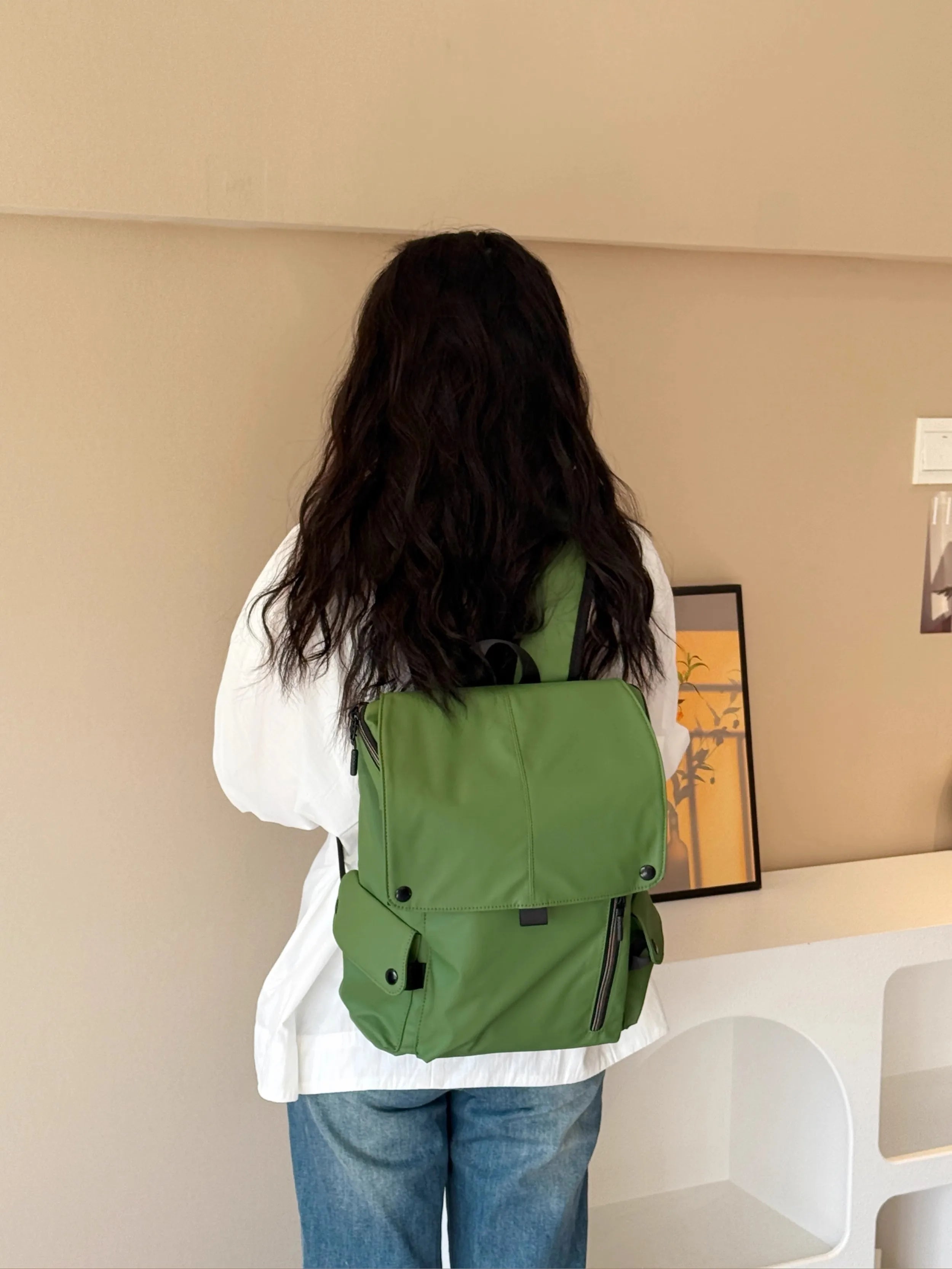 Cyflymder  Korean Y2k Aesthetic Simple Backpack Casual All Match Fashion Schoolbags Vintage Preppy Trendy Chic Backpacks for Women Students