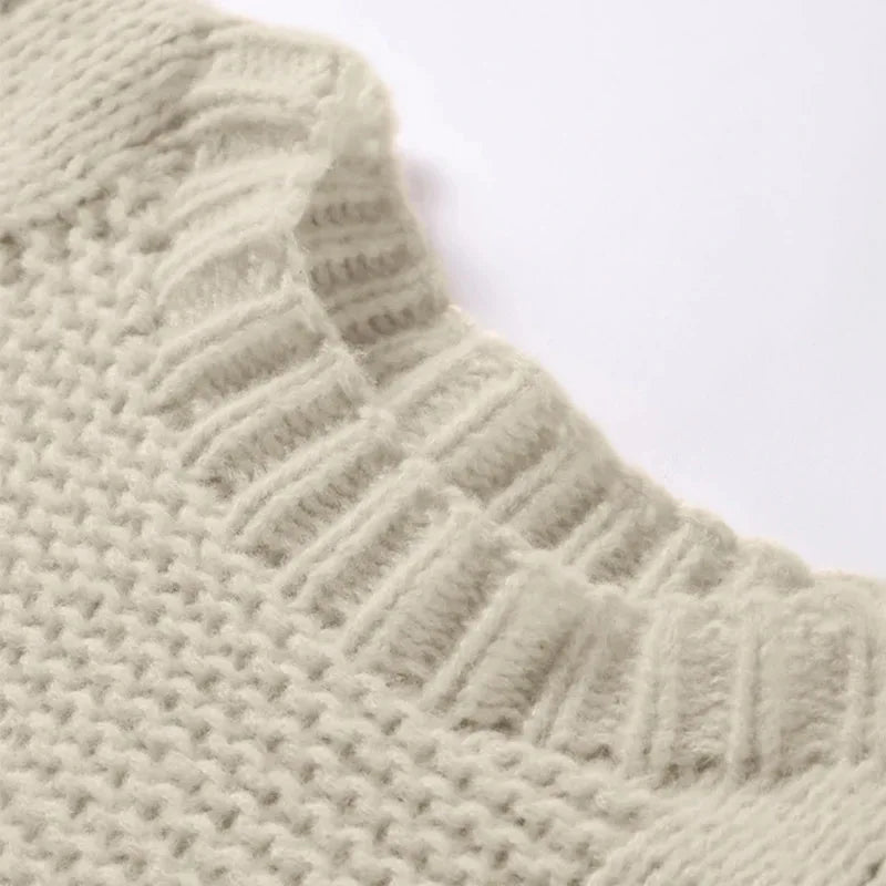 Cyflymder  Retro Knitted Sweater round Ne Bell Sve Casual Comfortable Autumn Winter Women's Faion Commute Loose Fit Polyester Blend