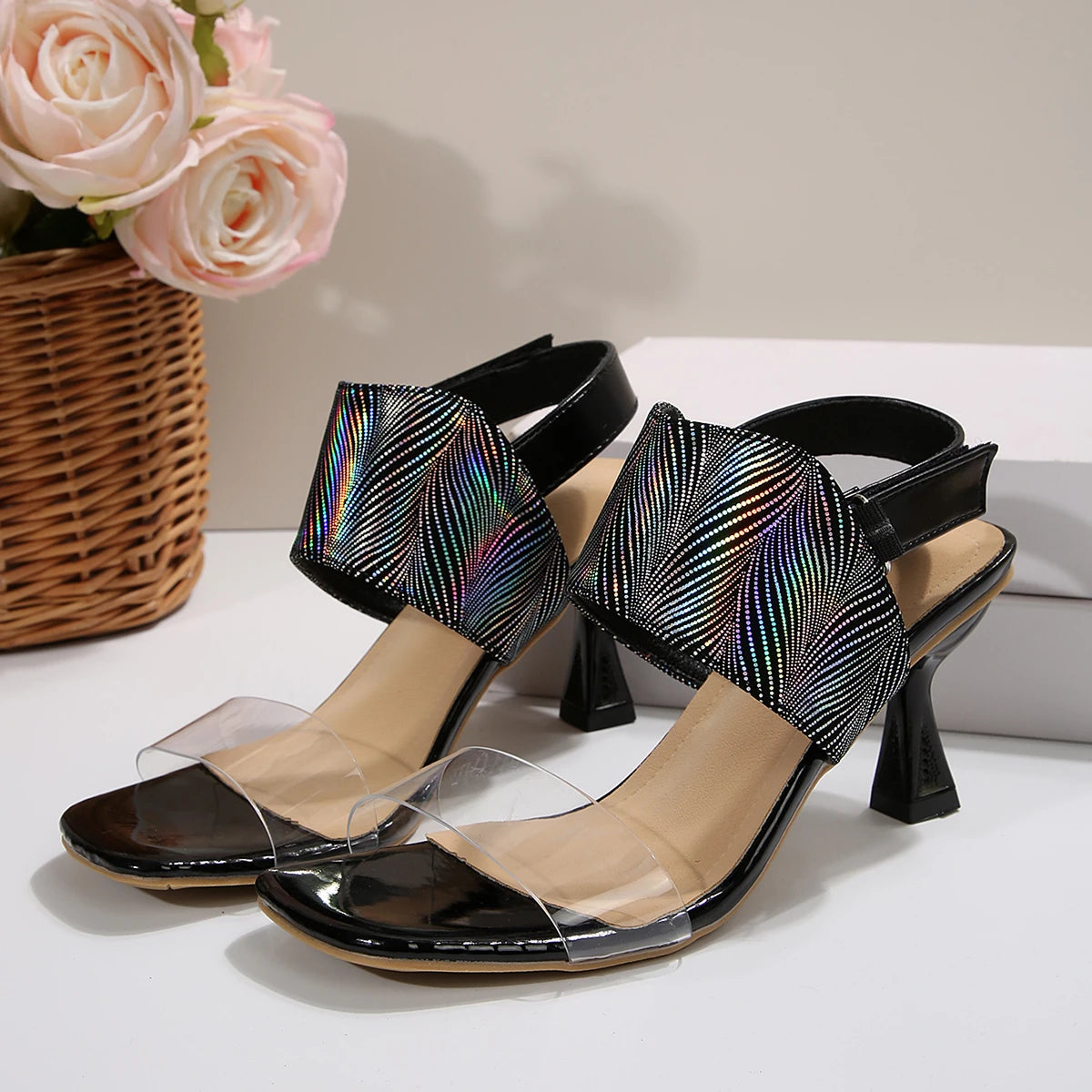 Cyflymder  Women High Level Fine Heel Open Toe Back Trip Strap Buckle Fashion All-match Figure Comfortable Non-slip Fashion Sandals