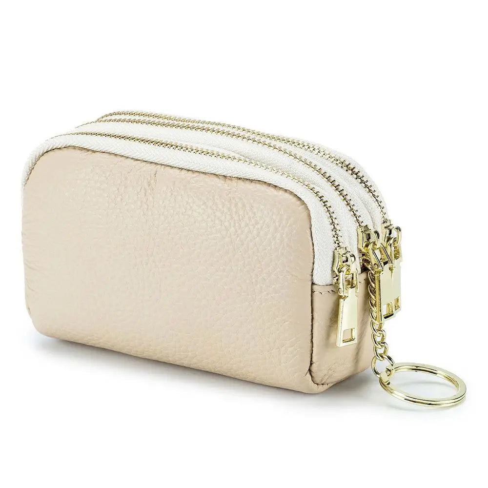 Cyflymder Genuine Leather Mini Pocket Zipper Small Money Bag Female Wallet Women Wallet Purse Short Card Coin Key Holder Change Pouch