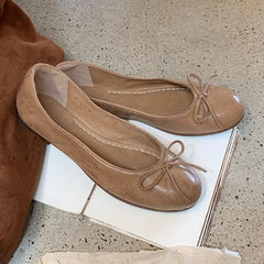Cyflymder  New Spring  Autumn Concise Fashion Flat Shoes Women Shallow Comfort Retro Bowknot Elegant Ballet Flats Women Zapatos De Mujer