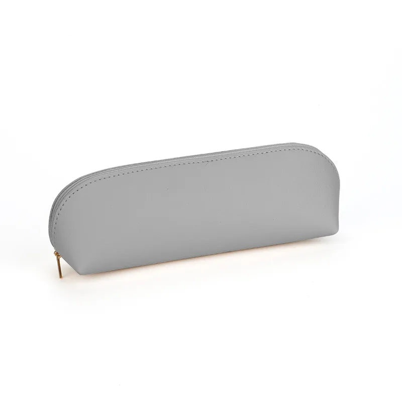 Cyflymder  Simple Pencil Case School Supplies Pencil Pouch PU Leather Trousses Scolaire Stationery Solid Color Estuche Escolar Pencil Cases