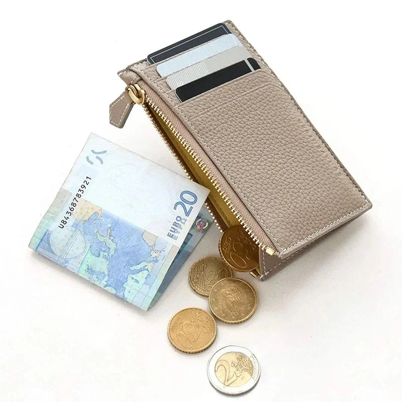 Cyflymder  Ultra-Thin Leather Coin Purse Short Size Simple Design New Women's Card Holder Wallet from Japan RuiTeng Brand Quality Assured