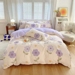 Cyflymder  New Cotton Duvet Cover, Long Staple Cotton Bed Sheet, Thickened And Brushed Four Piece Set, Student Dormitory Three Piece Set