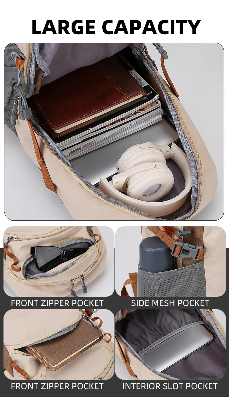 Cyflymder  Outdoor Climbing Backpack Large Storage Travel Communting Shopping Camping Bag Short Distance College Laptop Portable Schoolbag